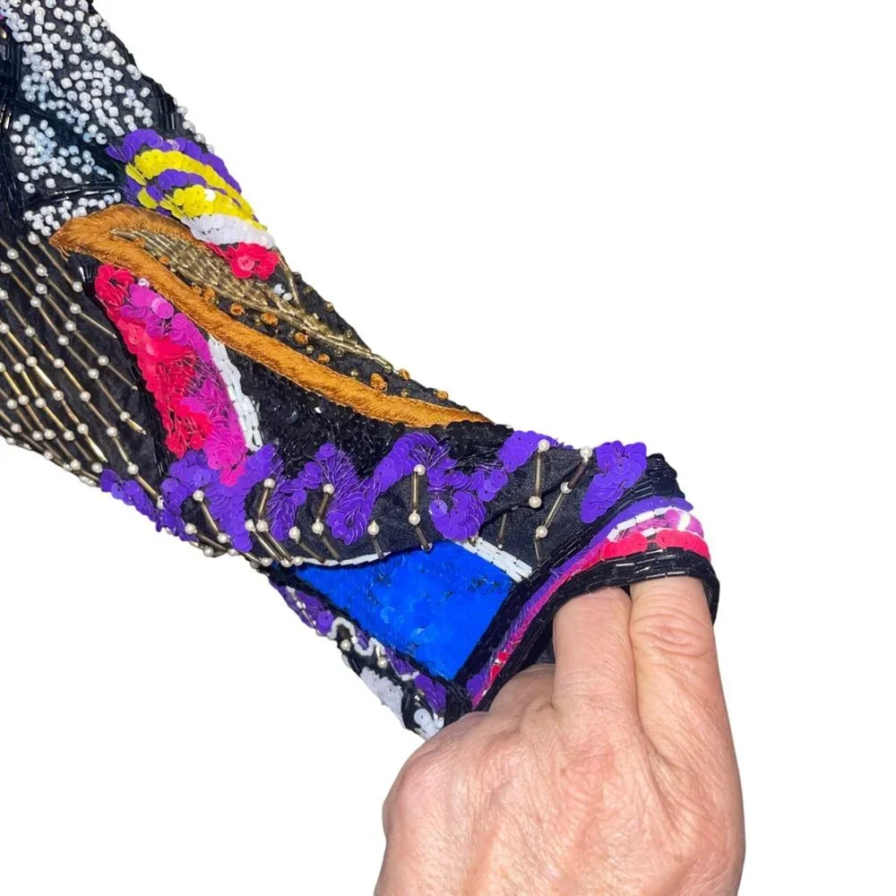 Judith Ann Creations Vintage Womens Beaded Cropped Jacket Size Large Multicolor - Picture 10 of 16